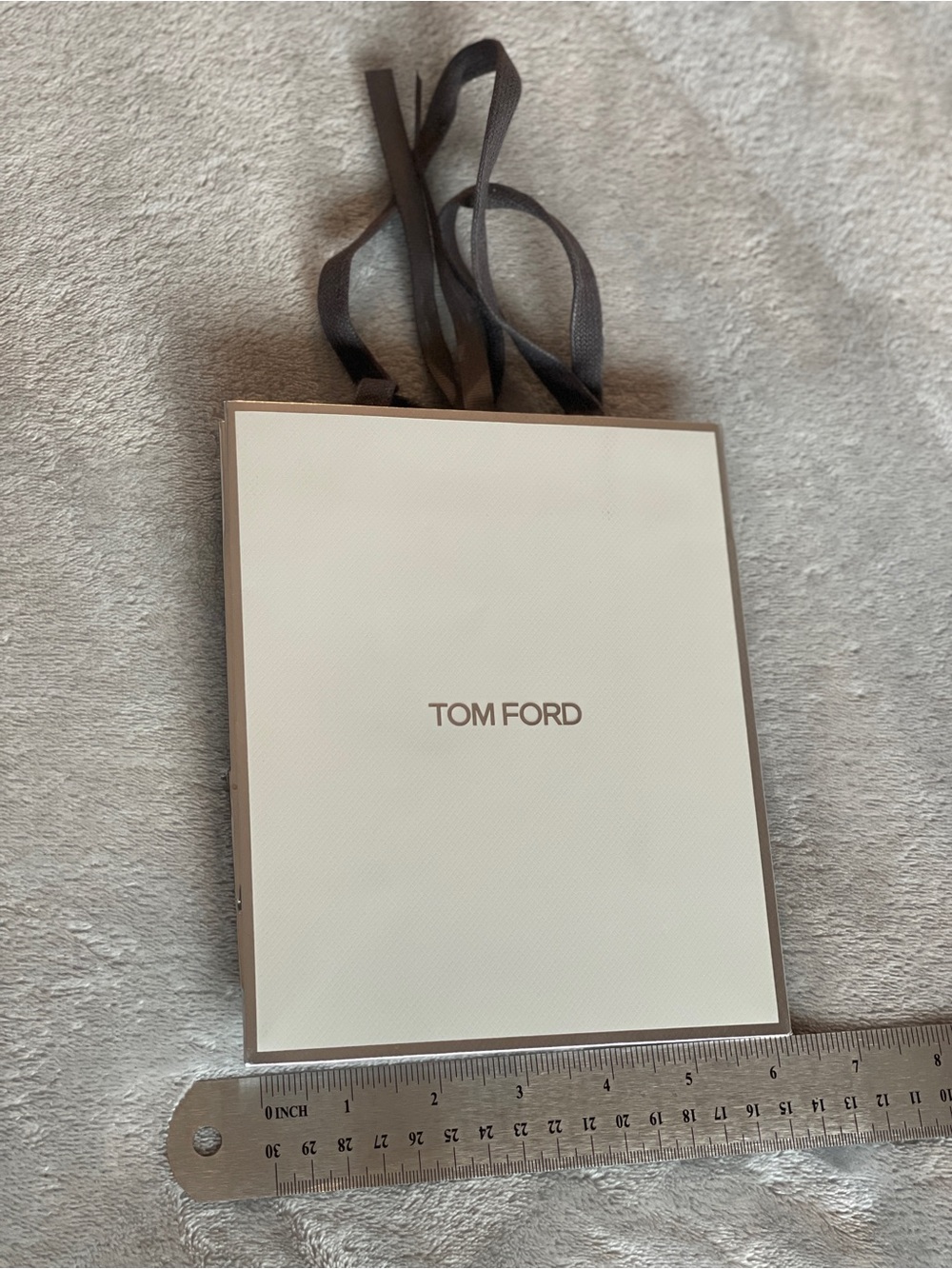 Tom Ford Cream and Silver Small Gift Bag